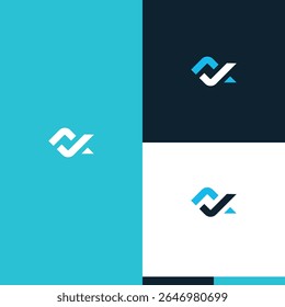 abstract mirror checklist logo design