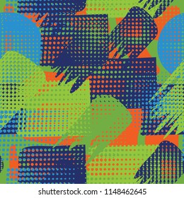 An abstract mishmash. Seamless texture on a background of a curve grating.