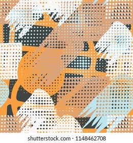 An abstract mishmash. Seamless texture on a background of a curve grating.