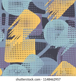 An abstract mishmash. Seamless texture on a background of a curve grating.