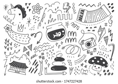 Abstract mix doodle vector illustration