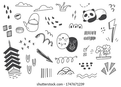 Abstract mix doodle vector illustration