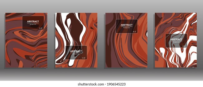 Mezcla abstracta de pinturas acrílicas.  colección de textura vectorial de arte fluido. Textura de mármol líquido. Color de tendencia 2021. Crevicio de color mixto, sombra de nube, desierto y arcilla roja.