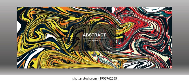 Abstract mixture of acrylic paints.  fluid art vector texture collection. Liquid BIg banner. Mixed color dark navy, blueberry, tangerine, daffodil, eggplant, strawberry, lemon lime, and basil green.