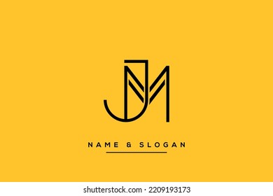 Resumen de MJ, Vector de iconos de monograma inicial con el logotipo de las letras JM.