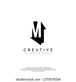 abstract MJ logo letter in shadow shape design concept