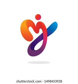 Abstract mj logo Premium Vector