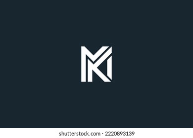 Abstract MK, KM, M, K Letters Logo Initial Based Monogram Icon Vector.