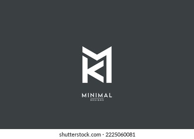 Abstract MK, KM, M, K Letters Logo Monogram icon.