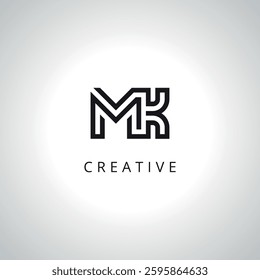 Abstract MK KM Monogram Logo Template With Vector Eps.