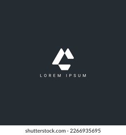 Abstract ML LM letter simple style logo design vector template.