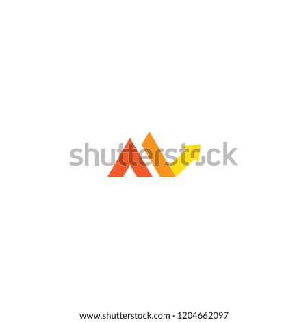 Abstract ML logo with symbol of growt up for brand or identity