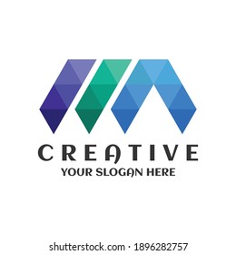 Abstract MN logo creative minimal design template