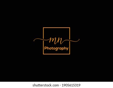 Abstract mn typography lettermarks modern script font logo design