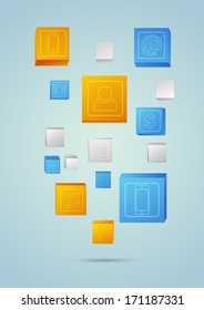 Abstract mobile background with geometric elements. Vector illustration