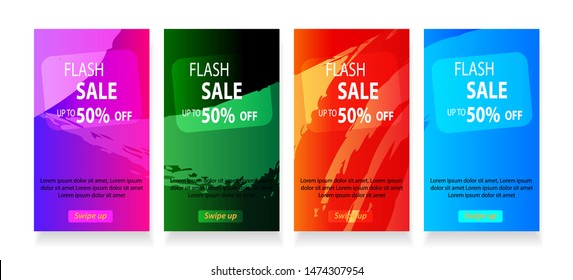 abstract mobile for flash sale banners. Sale banner template design, Flash sale special offer set - vector abstract mobile for flash sale banners. Sale banner template design, Flash sale special offer set - vector