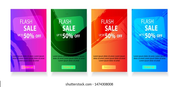 abstract mobile for flash sale banners. Sale banner template design, Flash sale special offer set - vector abstract mobile for flash sale banners. Sale banner template design, Flash sale special offer set - vector