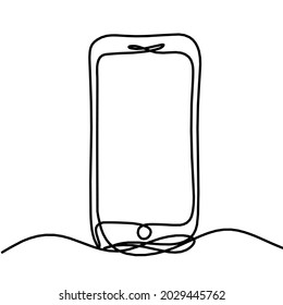 Abstract mobile as line drawing on white background. Vector