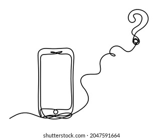 Abstract mobile as line drawing on white background. Vector