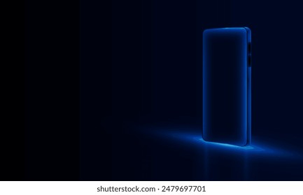 Abstract Mobile phone Door open Light of technology background Hitech vector design