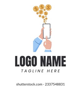 el diseño abstracto del logotipo del teléfono móvil puede hacer dinero