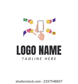el diseño abstracto del logotipo del teléfono móvil puede hacer dinero