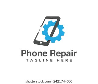 Abstract Mobile Phone Repair Logo. Fix Phone Logo Symbol.