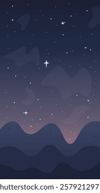 Abstract Mobile Phone Retro Wallpaper Dark Landscape Clouds Stars Mountains