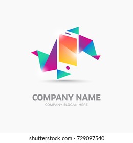 Abstract mobile phone symbol and logo template