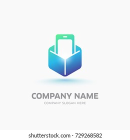 Abstract mobile phone symbol and logo template