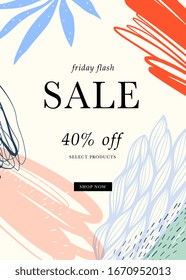 Abstract mobile promotion sale banner. For social media posts, mobile apps, special offer banners, posters, cards, invitations, flyers and web/internet ads. Editable vector.