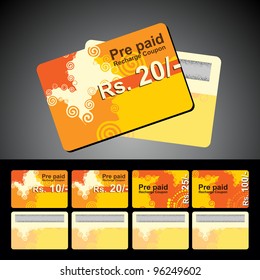 Abstract Mobile Recharge Card Isolated On Grey Background.