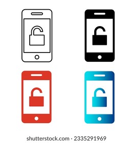 Abstract Mobile Unlock Silhouette Illustration, can be used for business designs, presentation designs or any suitable designs.
