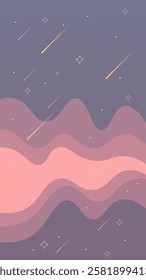 Abstract Mobile Wallpaper Stories Celestial Pink Purple Magic Sky Vector Design