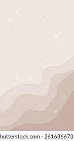 Abstract Mobile Wallpaper Stories Waves Stars Pastel Beige Colors Grainy Dots Watercolor Style Vector Design