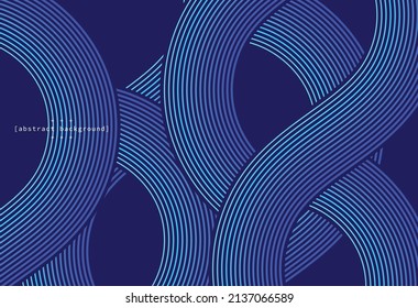 Abstract Mobius Line In Line With Curve In Gradient Blue On Navyblue Background Can Be Use For Decoration Poster Website Template Tecnology Presentation Packaging Vector Eps.