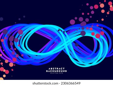 abstract mobius line infinite pattern particle dots particle science theme background for advertisement website template website template,cover landingpage label design vector.
