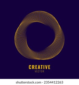 Abstract Mobius strip. Dynamic Round Shape. Abstract Modern Graphic Design Element. Geometric Symbol. Colorful Gradient Blend Design. Creative Vector Template. Impossible Circle Sign.