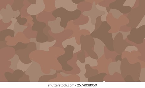 Abstract Mocha Camo Pattern Spots in Earthy Brown and Beige Tones. Concept of Neutral Color, Minimalist Camouflage, Modern Design, Decorative Backgrounds for Digital, Print Projects. Trendy color.