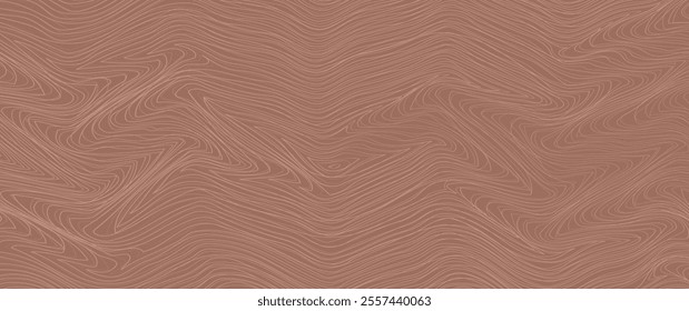 Abstract mocha mousse color background, cream wave pattern, curve banner, geometric texture, modern minimalist bg. Trendy colour 2025 year. Creative vector illustration