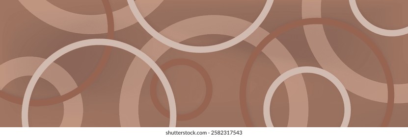 Abstract mocha mousse ring background. 3d geometric vector art with circle shapes
