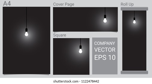 Abstract Mock up Realistic Lamp and Lighting on the wall Banner Background Illustration
