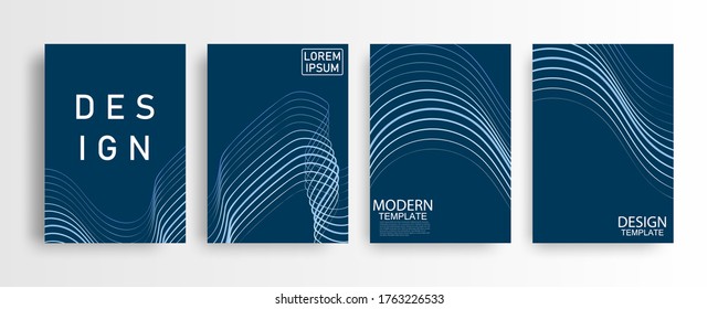Abstract mockup a4 blue pattern and background poster with dynamic triangle. technology Particle Mist network Cyber security Vector illustration.