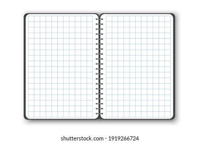 Abstract mockup with blue grid notebook. Notebook paper. Color pattern, vector illustration. Stock image. EPS 10.