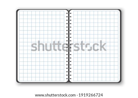 Abstract mockup with blue grid notebook. Notebook paper. Color pattern, vector illustration. Stock image. EPS 10.