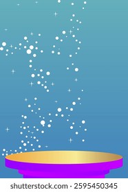 Abstract Mockup product display. Realistic vector 3D room, cylinder pedestal podium. Stage showcase for presentation. Futuristic Sci-fi minimal geometric forms, empty scene.