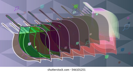 abstract model of leaves, result among glossy festival