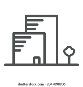 Abstract model of a new building. Editable vector illustration on white background