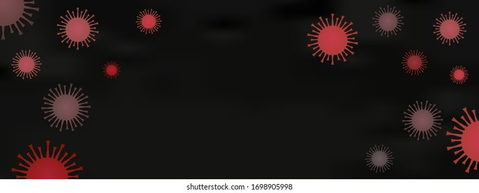 Abstract model of new viruses. Outbreak of the new coronavirus covid-19. Objects isolated on a black background. Vector illustration.
