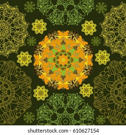 Abstract  model . Vintage background.Mandala pattern repetition. Seamless pattern can be used for wallpaper , patterns, textiles, tissue, packaging, surface texture to the design.